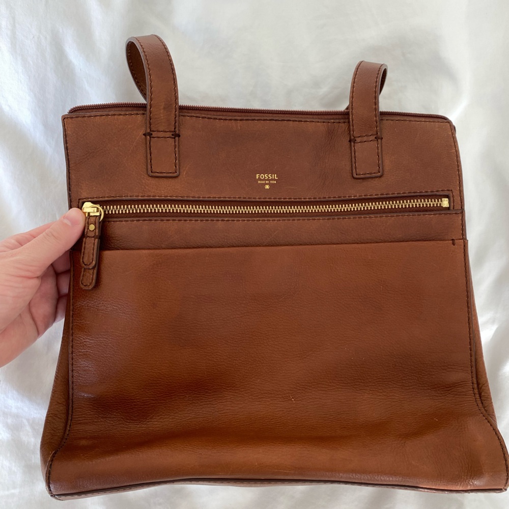 Fossil Brown Leather small tote Bag